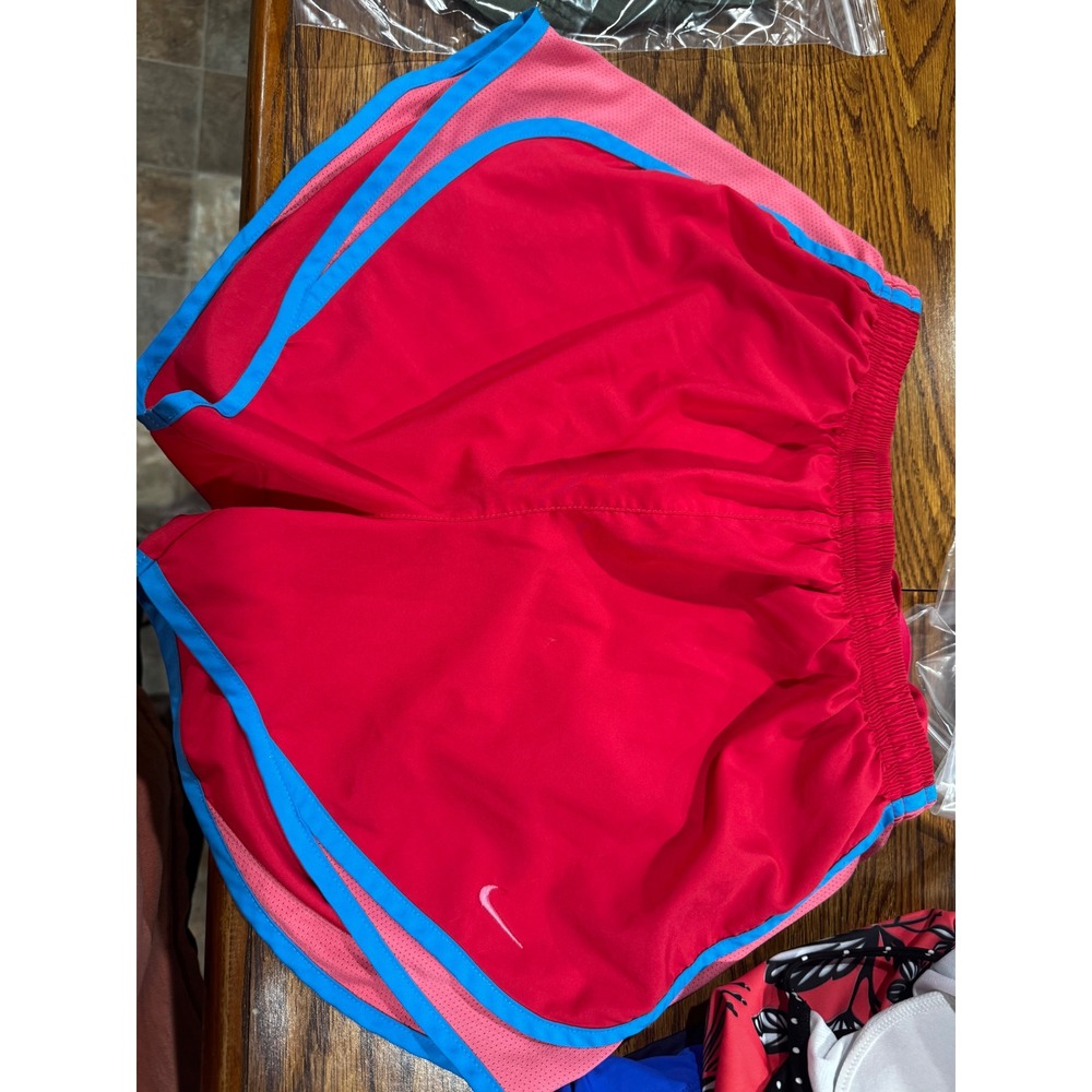 Nike Dri-FIT Tempo Running Shorts Womens Medium Red Blue Mesh Athletic Gym